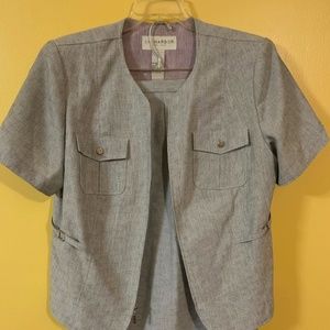 Sag Harbor Gray Suit Set (Jacket/Skirt) Plus Size